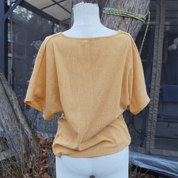 mustard tie up deep v crop top - Picture 7 of 7
